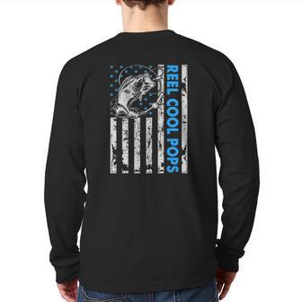 Mens Reel Cool Pops Fishing Father's Day Back Print Long Sleeve T-shirt | Mazezy