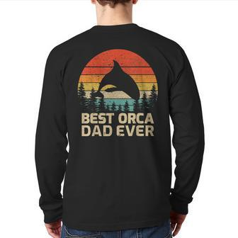 Mens Retro Vintage Best Orca Dad Ever Father’S Day T Back Print Long Sleeve T-shirt | Mazezy