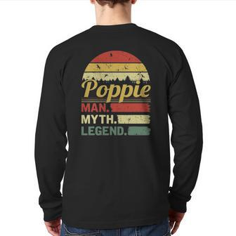 Mens Retro Vintage Poppie Man Myth Legend Outfit Father's Day Back Print Long Sleeve T-shirt | Mazezy