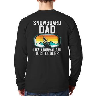 Mens Snowboard Dad For Men Snowboarding Dad Back Print Long Sleeve T-shirt | Mazezy