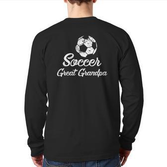 Mens Soccer Great Grandpa Cute Player Fan Back Print Long Sleeve T-shirt | Mazezy