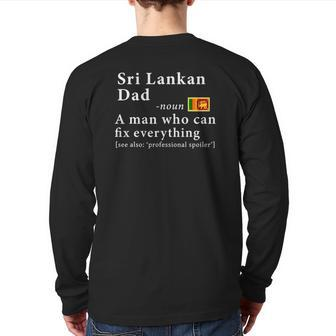 Mens Sri Lankan Dad Definition Tee Sri Lanka Flag Father's Day Tee Back Print Long Sleeve T-shirt | Mazezy UK