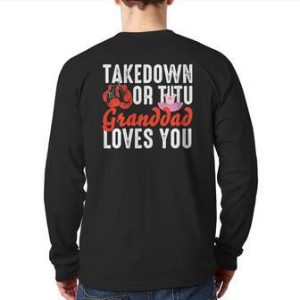 Mens Takedown Or Tutu Granddad Loves You Boxing Gender Reveal Back Print Long Sleeve T-shirt | Mazezy