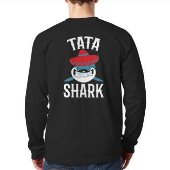 Mens Tata Shark Spanish Daddy Back Print Long Sleeve T-shirt | Mazezy