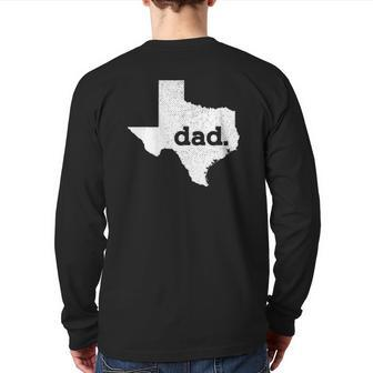 Mens Texas Dad For Proud Texan Back Print Long Sleeve T-shirt | Mazezy