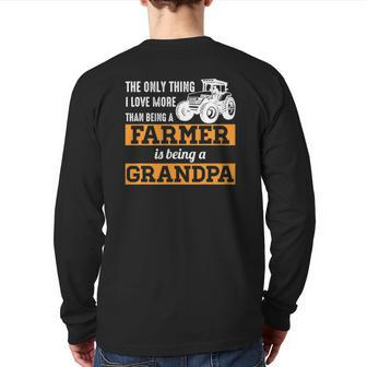 Mens Only Thing I Love More Than Being A Farmer Grandpa Back Print Long Sleeve T-shirt | Mazezy AU