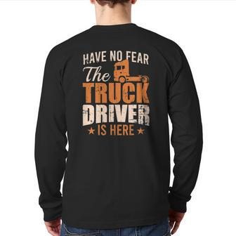 Mens Truck Lorry Professional Driver Motive Idea Back Print Long Sleeve T-shirt | Mazezy