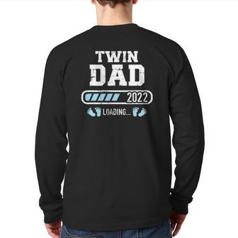 Mens Twin Dad 2022 Loading For Pregnancy Announcement Back Print Long Sleeve T-shirt | Mazezy