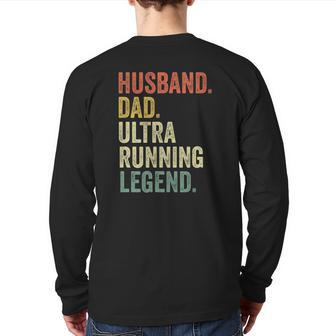 Mens Ultra Runner Men Husband Dad Vintage Trail Running Back Print Long Sleeve T-shirt | Mazezy