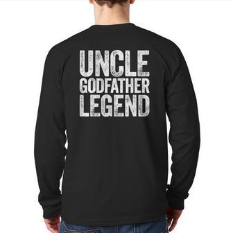 Mens Uncle Godfather Legend Happy Father's Day Back Print Long Sleeve T-shirt | Mazezy DE
