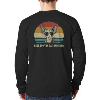 Mens Vintage Best Sphynx Cat Dad Ever S Cat Daddy Back Print Long Sleeve T-shirt | Mazezy