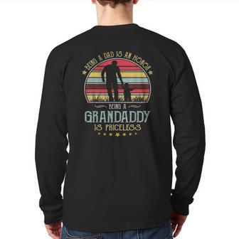 Mens Vintage Being A Dad Is An Honor Being A Grandaddy Is Back Print Long Sleeve T-shirt | Mazezy