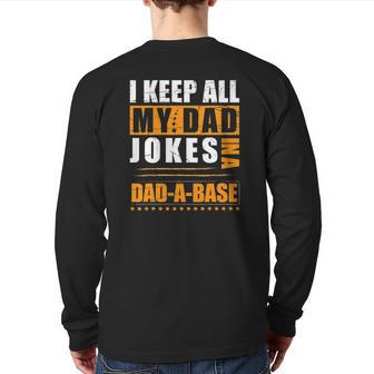 Mens Vintage Dad Jokes Happy Father's Day For The Best Dad Ever Back Print Long Sleeve T-shirt | Mazezy AU