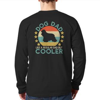 Mens Vintage Cocker Spaniel Dog Dad For Owner Back Print Long Sleeve T-shirt | Mazezy