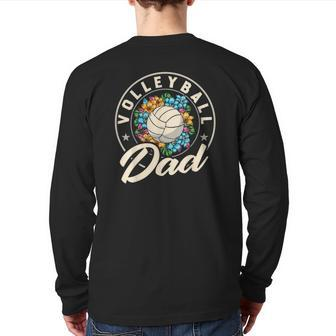 Mens Volleyball Dad For Beach Sports Player And Volleyball Dad Back Print Long Sleeve T-shirt | Mazezy