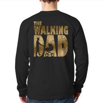 Mens Walking Dad For New Fathers Day Back Print Long Sleeve T-shirt | Mazezy