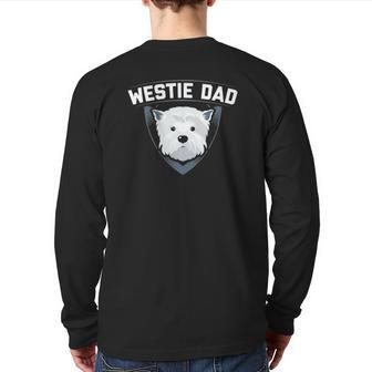 Mens Westie Dad Dog Owner West Highland White Terrier Back Print Long Sleeve T-shirt | Mazezy
