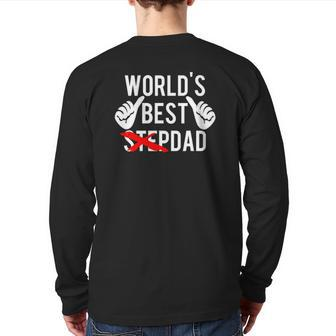 Mens World's Best Step Dad Fun Christmas Idea Back Print Long Sleeve T-shirt | Mazezy