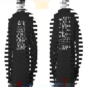 Mens They Call Me Dad Fixer Of Things Back Print Long Sleeve T-shirt | Mazezy