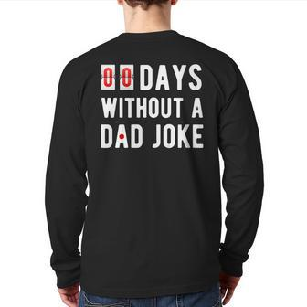 Mens Zero Days Without A Dad Joke For Men Back Print Long Sleeve T-shirt | Mazezy