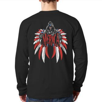 Merica Skull Freedom Wings American Flag 4Th Of July Freedom Back Print Long Sleeve T-shirt | Mazezy