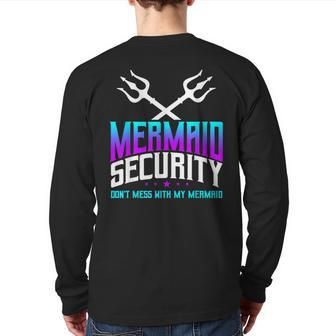 Mermaid Daddy Merdad Father’S Day Merman Dad Papa Merfolk Back Print Long Sleeve T-shirt | Mazezy