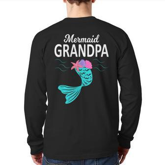 Mermaid Grandpa Merman Grandpa Family Matching Back Print Long Sleeve T-shirt | Mazezy