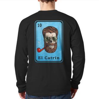 Mexican Lottery Bingo Spanish Father Dad El Catrin Back Print Long Sleeve T-shirt | Mazezy