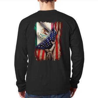 Mexican Roots American Mexican Flag Mexico Is Calling Back Print Long Sleeve T-shirt - Monsterry DE