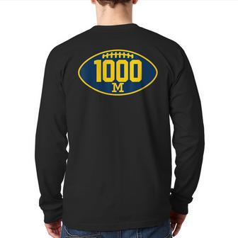 Michigan 1000 Wins Michigan Lovers Reach 1000Th Wins Back Print Long Sleeve T-shirt - Thegiftio UK