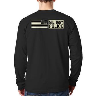 Military Police Flag America Mp Army Veteran Back Print Long Sleeve T-shirt | Mazezy