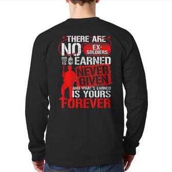 Military There Are No Exsoldiers Veterans Day For Vet Back Print Long Sleeve T-shirt | Mazezy