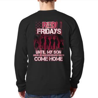 Military Red Friday Wear Red For Deployed Son Back Print Long Sleeve T-shirt - Monsterry AU