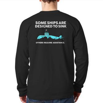Military Submarine Veteran Us Submarine Sink Back Print Long Sleeve T-shirt | Mazezy