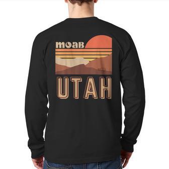 Moab Utah Retro Vintage Sunset Back Print Long Sleeve T-shirt - Monsterry UK