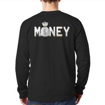 Money Dollar Sign Cash Millionaire Business Rich Bitcoin Back Print Long Sleeve T-shirt - Monsterry DE