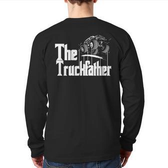 Monster Truck Jam Truckfather Dad Father Ute Pickup Back Print Long Sleeve T-shirt | Mazezy