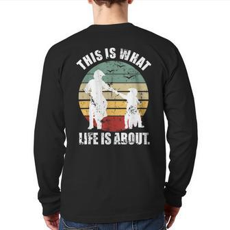 Motocross Father And Son Enduro Dirt Bike Daddy Supercross Back Print Long Sleeve T-shirt | Mazezy