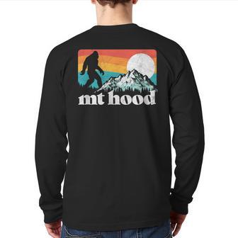 Mount Hood Oregon Bigfoot Mountains Back Print Long Sleeve T-shirt - Monsterry CA