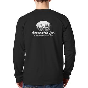 Mountain Biking Dad Back Print Long Sleeve T-shirt | Mazezy