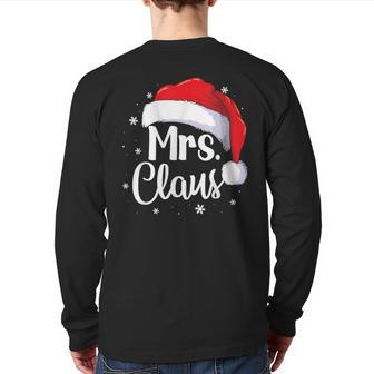 Mrs Claus Christmas Couples Matching His And Her Pajama Back Print Long Sleeve T-shirt - Monsterry DE