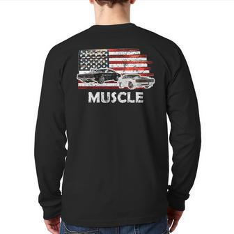 Muscle Car Lover American Flag 4Th Of July Independence Back Print Long Sleeve T-shirt | Mazezy AU