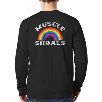 Muscle Shoals Alabama Classic Rainbow Back Print Long Sleeve T-shirt | Mazezy UK