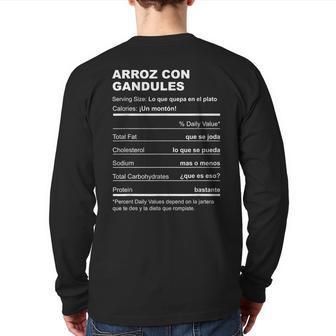 Navidades Puerto Rico Receta Arroz Con Gandules Boricua Back Print Long Sleeve T-shirt - Monsterry DE