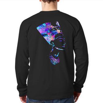 Nefertiti Egyptian Queen Back Print Long Sleeve T-shirt - Monsterry DE