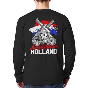 Netherlands Amsterdam Nederland Dutch Holland Dutch Back Print Long Sleeve T-shirt - Monsterry CA