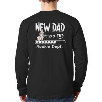 New Dad Rookie Dept Soon To Be Dad Pregnancy Announcement Back Print Long Sleeve T-shirt | Mazezy