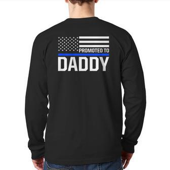 New First Time Dad To Be Daddy Police Law Enforcement Back Print Long Sleeve T-shirt | Mazezy