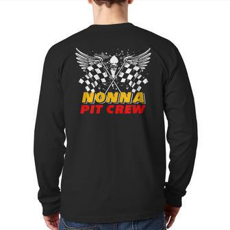 Nonna Pit Crew Race Car Birthday Party Matching Family Back Print Long Sleeve T-shirt - Monsterry UK