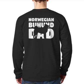 Norwegian Buhund For Dog Father Norwegian Buhund Dad Back Print Long Sleeve T-shirt | Mazezy AU